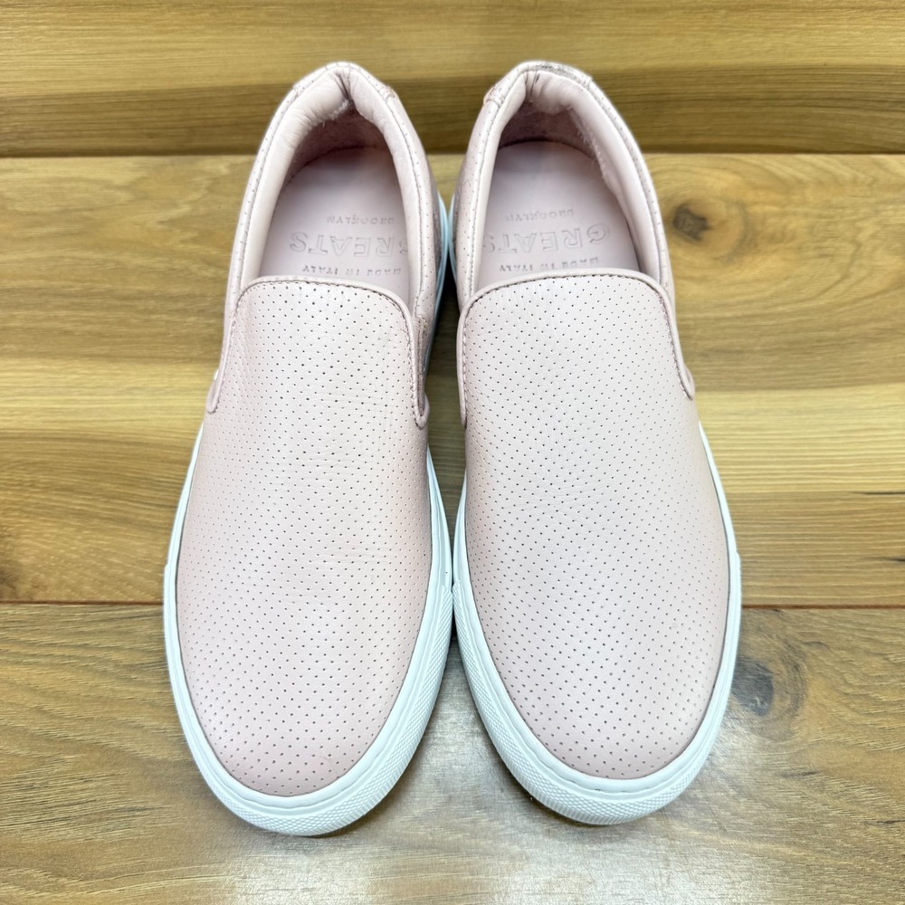 GREATS Perf Leather Slip On Sneakers Womens 6 EU 36 Dusty Rose Leather Casual